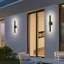 Applique murale d'extérieur linéaire en aluminium noir à DEL à intensité variable-928395704