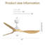 Ventilateur de plafond moderne 56 pouces à DEL à intensité variable et moteur à courant continu silencieux et réversible pour l'intérieur et l'extérieur