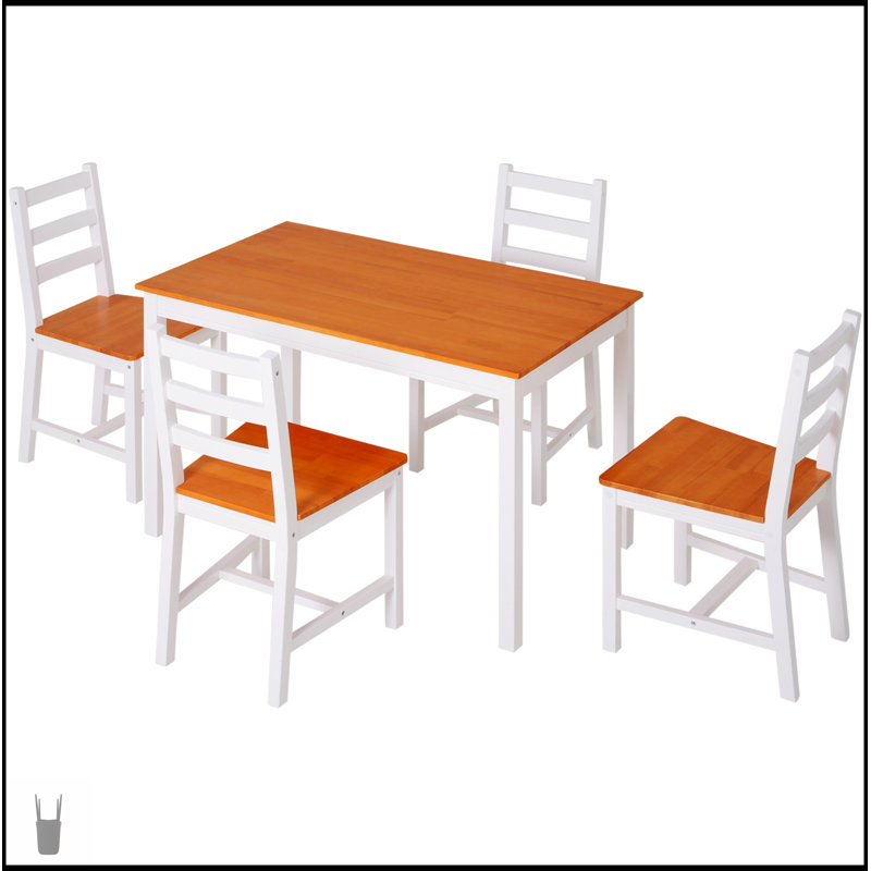 Ensemble de table de salle à manger moderne en bois 5 pièces HOMcom pour petits espaces, idéal pour les coins repas et la vie compacte