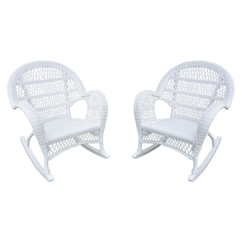 Chaise berçante en osier Byrd, blanc