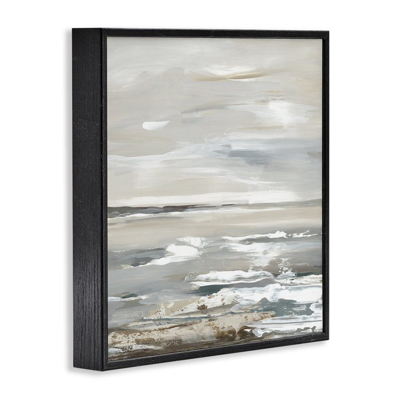  «Waves Impression», estampe numérique encadrée par Lera, H 17 po x l 17 po, Giclée encadrée noir minuit