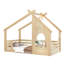 Kids Twin Solid Wood House Floor Bed With Window And Small Shelf-135460951-135460949