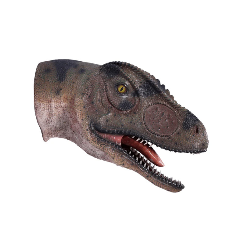 Statue Allosaurus tête de dinosaure bouche ouverte