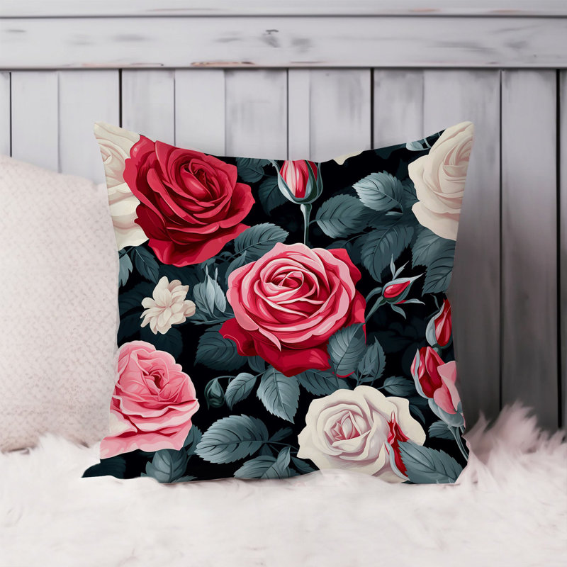 Floral Rose Flowers Pattern III Classic, 16" H x 16" W