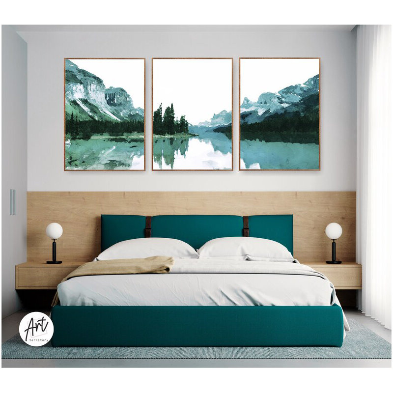 Ensemble de 3 parc aquatique Glacier National Park, Toile tendue, H 20 po x l 48 po x P 0,75 po