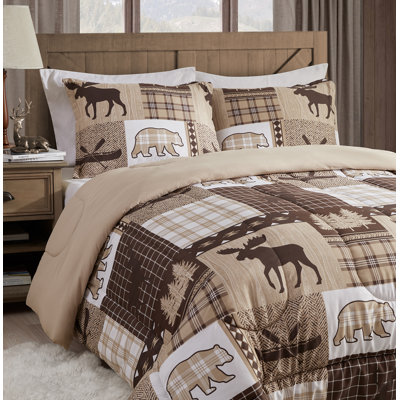  Canyon Trail Brown Microfiber Comforter Set