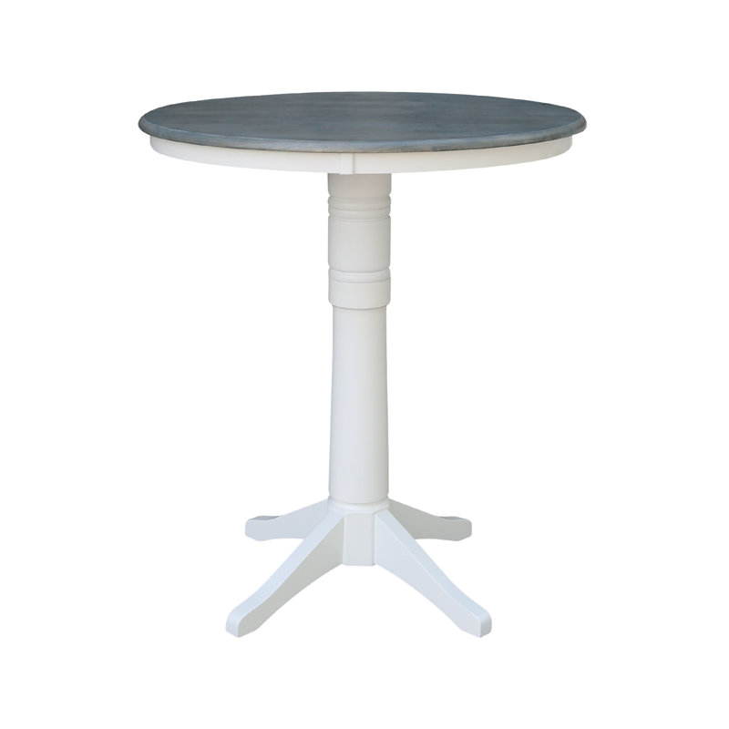 Table de salle à manger Craighead, H 41,9 po x L 36 po x l 36 po, Blanc / gris bruyère
