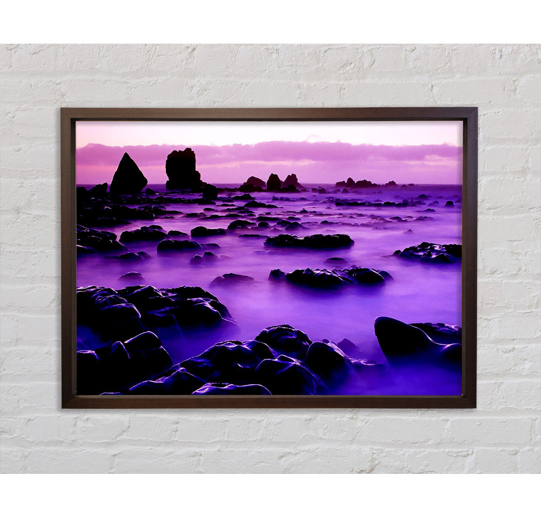 Rocky Purple Mist - Einzelner Bilderrahmen Kunstdrucke auf Leinwand