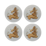 Zodiac Leo Vegan Leather Round Pebble Placemat
