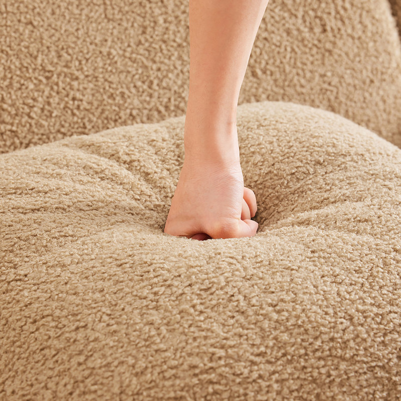 Canapé à trois places sans os avec tissu en peluche de haute qualité, sans assemblage, accoudoirs courbés, conception antidérapante et caractéristiques ergonomiques