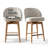 Modern 30" Round Counter Height Dining Set with 2 Upholstered Swivel Counter Stools-1658115933