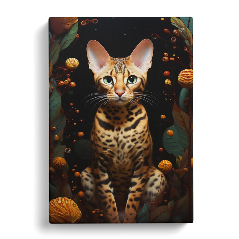 Bengal Cat Surrealism - Wrapped Canvas, 76cm H x 50cm W x 3cm D