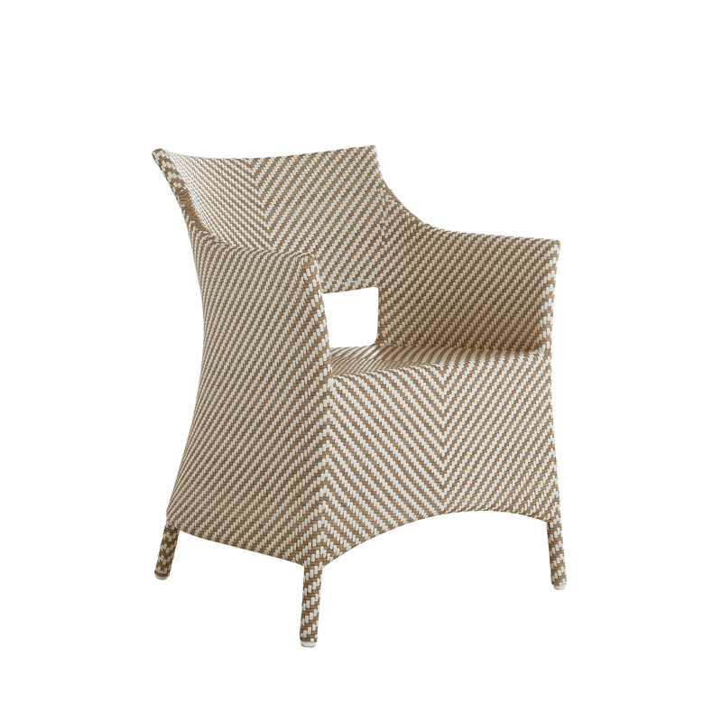 Bari Outdoor Dining Armchair, White/Natural
