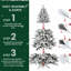 Arbre de Noël 5 pi avec 768 pointes, arbre à charnières enneigé réaliste PE + PVC avec support en métal, arbre de Noël artificiel complet-710096267