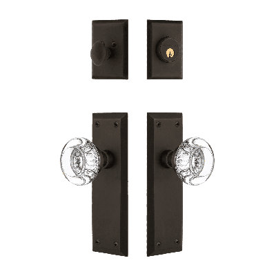 Nostalgic Warehouse New York Entry Set with Round Clear Crystal Knob