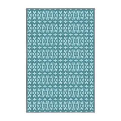Tapis bleu tissé à la machine