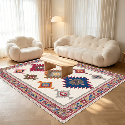 Tapis 1 pièce à motif géométrique pour le salon, doux et confortable, convient à toutes les saisons, facile à entretenir, tapis de sol intérieur lavable à la machine, convient à la chambre à coucher, à la salle à manger, au bureau, au couloir, au patio, à la maison, à la décoration extérieure.