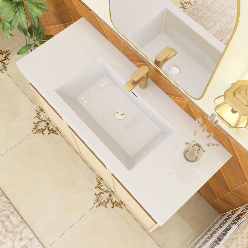 Meuble-lavabo autoportant 47,3 po avec plateau en résine, 47.3"