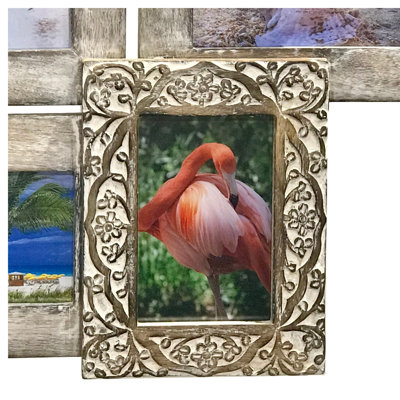 Amneek Gray Wood Embossed Picture Frame
