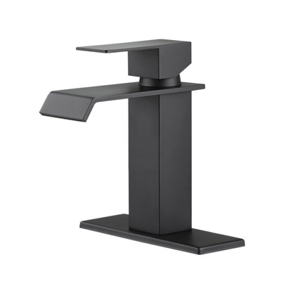 Single Handle Bathroom Faucet With Deckplate And Waterfall Spout In ( 1 Pack )