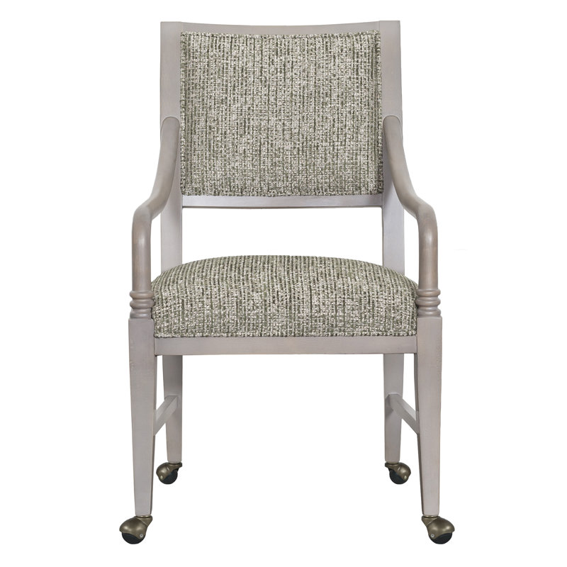 Big Sur Solid Wood Arm Chair with 4 Casters, Almond Buff, 3152 Putty