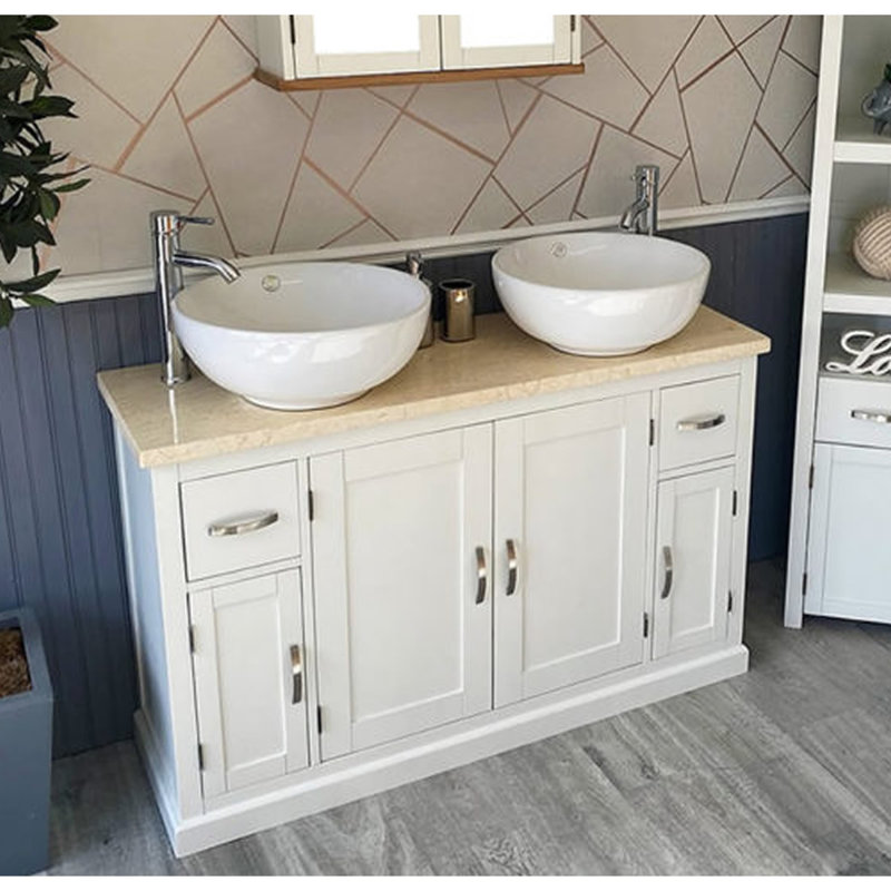 Arango 1230mm Double Bathroom Vanity with Vessel Ceramic Basin