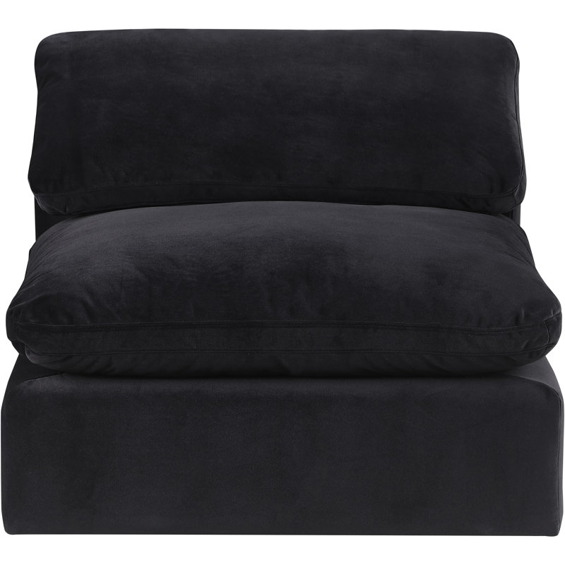 Fauteuil l 40 po, Velours noir