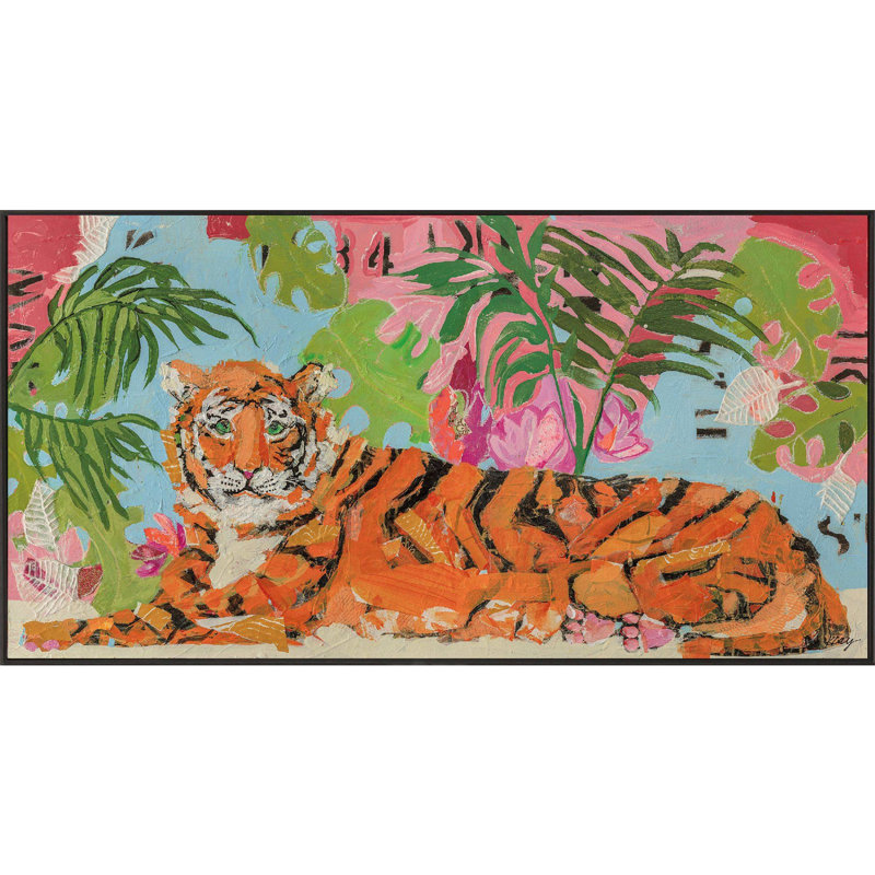 «Tiger At Rest», reproduction d'art encadrée sur papier