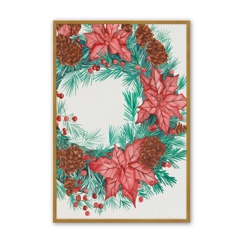 «Yuletide Harmony I» par Melissa Wang, reproduction d'art sur toile, H 24 po x l 18 po, Encadrement ouvert sans papier mat