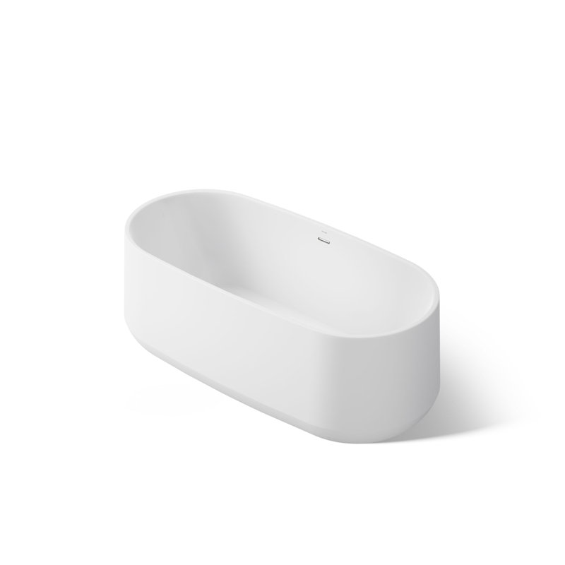 Ceric 60-In X 29-In Freestanding Bath With Center Toe-Tap Drain