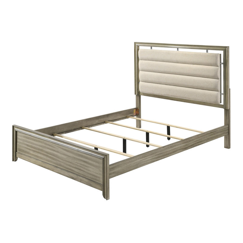 Wood Panel Bed Rustic Beige, California King