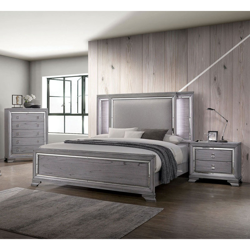37.6'' W 5 - Drawer Chest In Light Gray