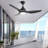 Lakenzie 52" 3-ABS Blade Modern Ceiling Fan with LED Lights and Remote Control，Black-40651175-50820404