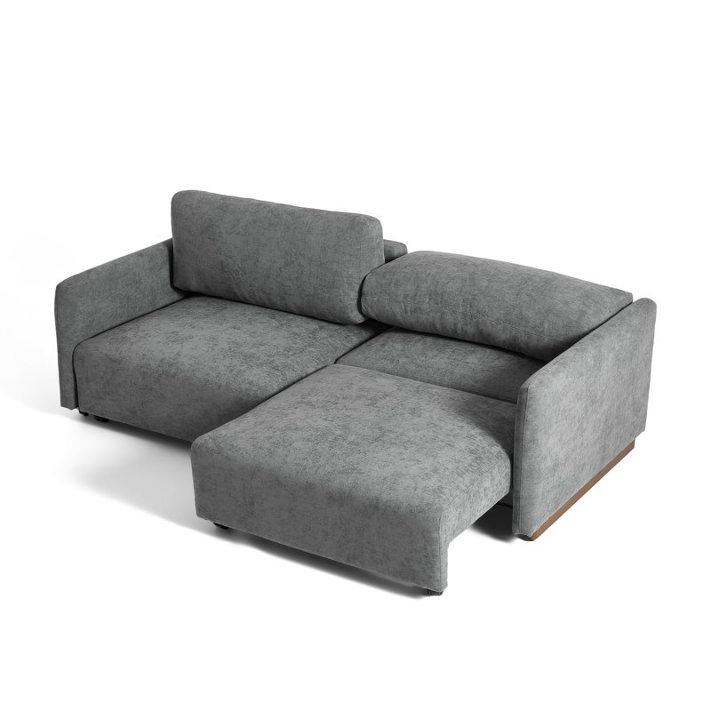 Canapé-lit rembourré convertible avec lit escamotable, Gris chenille