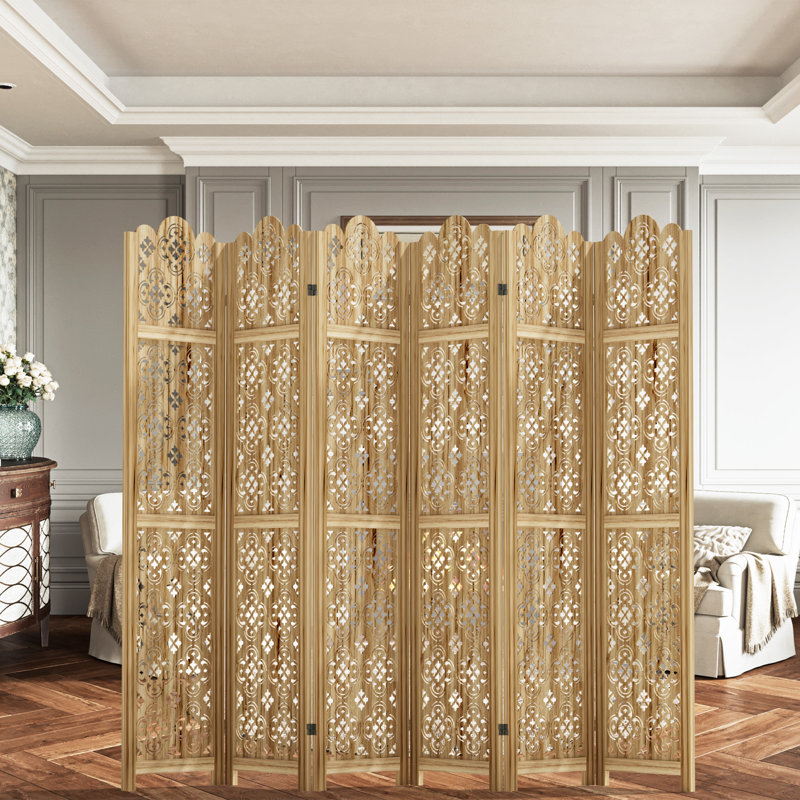 Paravent en bois, 6, H 66,9 po x l 94,9 po x P 0,7 po