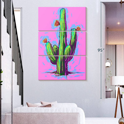 Cactus sur fond rose vif