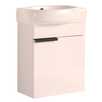 Doors Bathroom Vanity With Sink,16 Inch For Small Bathroom