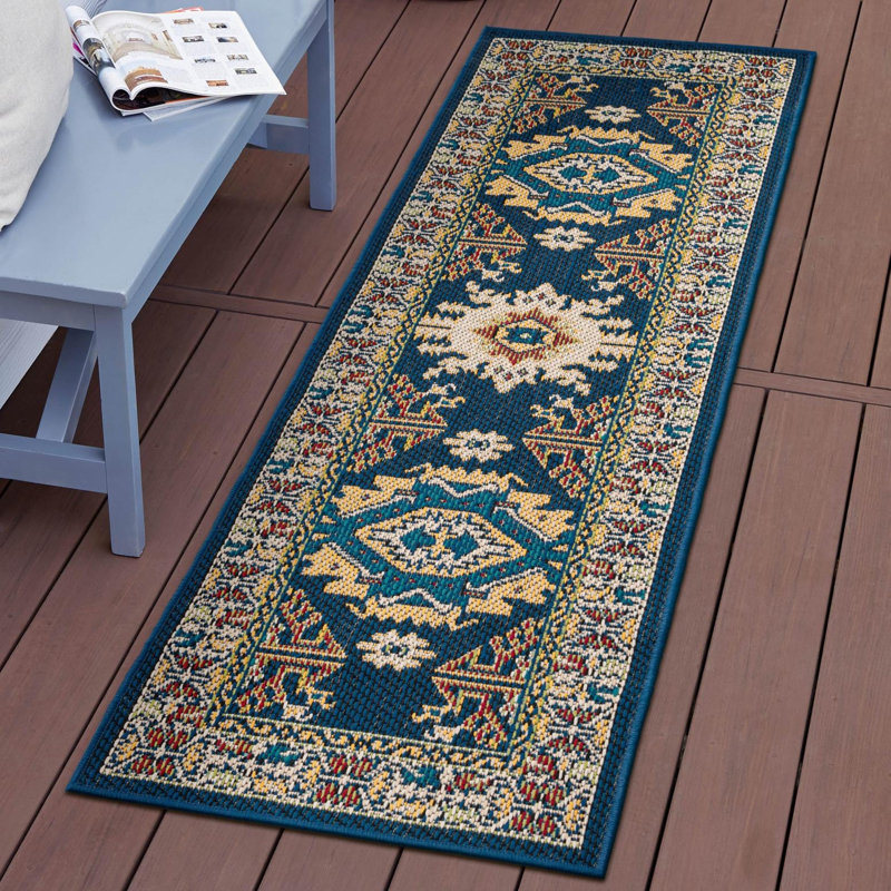 Tapis intérieur / extérieur Loreto Loreto Loreto, Tapis de couloir 2 pi 7 po x 10 pi