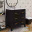 Armoire de rangement de salle de bain 30 po avec cadre en bois massif et 3 tiroirs à fermeture en douceur-1824119861