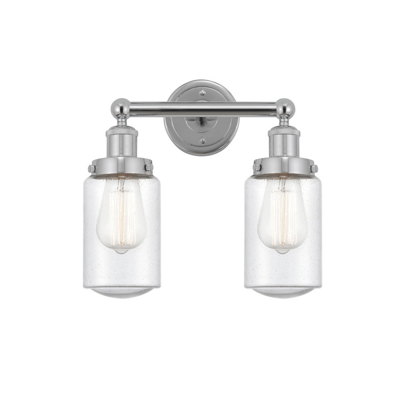 Éclairage pour meuble-lavabo à 2 lumières à intensité variable Erkson, Noir, Chrome poli