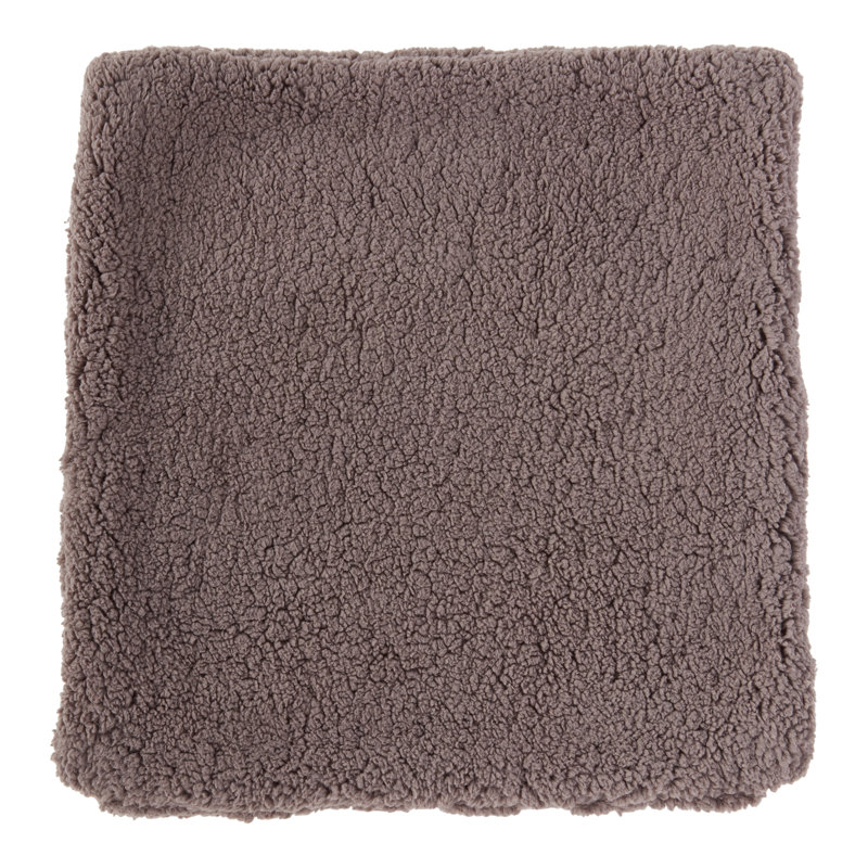 Coussin décoratif en sherpa, Fossile, Polyster / bourre de polyester