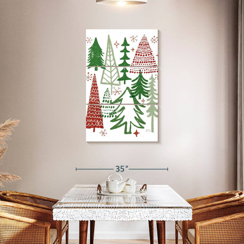 Lelend Merry Christmastime Trees White, 45" H x 28" W