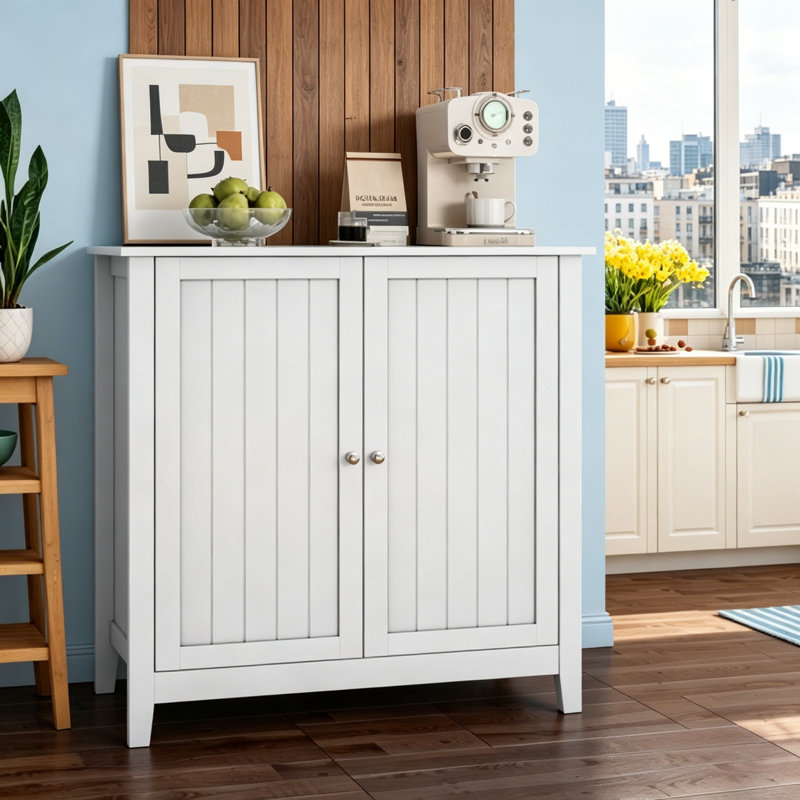 White Double Door Storage Cabinet