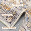 8' X 10' Ivory Blue And Orange Medallion Washable Area Rug