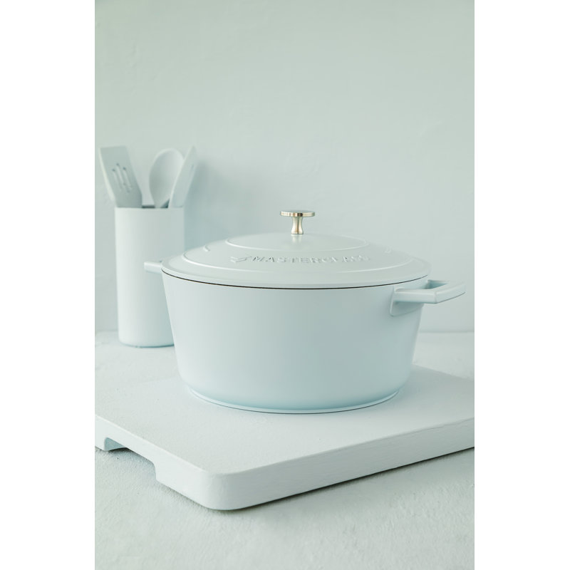 MasterClass Cast Aluminum Round Casserole, 33cm / 4L, Blue Sky