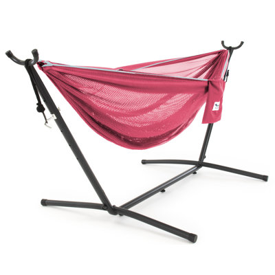 Vivere Goffe Double Classic Mesh Hammock with Stand and Carry Bag (400 lb Capacity)