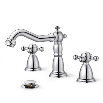 Widespread Faucet 2-handle Bathroom Faucet with Drain Assembly