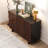Guilren Modern 3-Door Sideboards Accent Cabinet, Walnut Wood Credenza with Storage