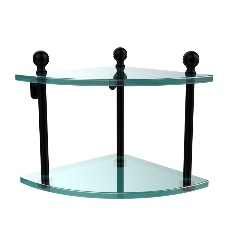 Morosini 2 Piece Corner Shelf, Matte Black