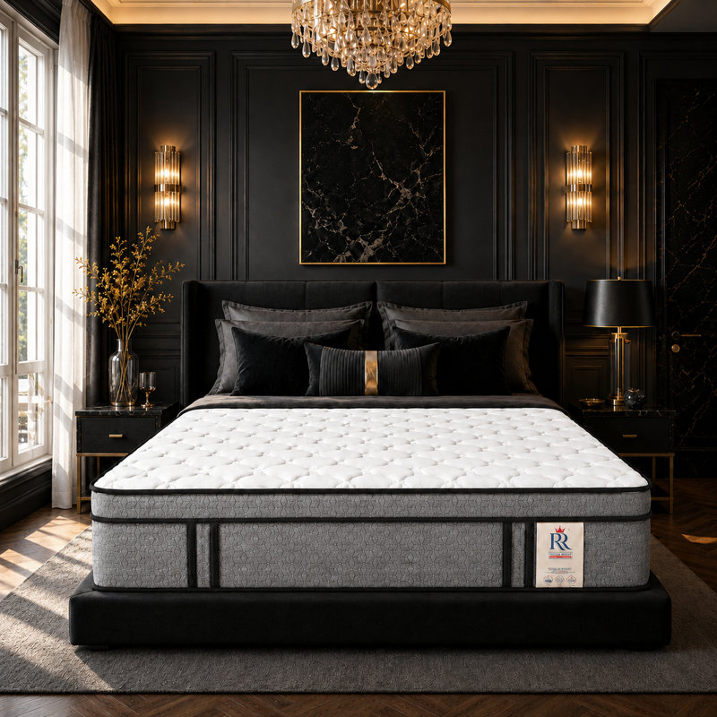 Matelas hybride de luxe de 30 cm (12 po) de style hôtelier, fermeté moyenne avec technologie de refroidissement CrystalCoolMC, ressorts ensachés à 7 zones, soulagement des points de pression et isolation des mouvements